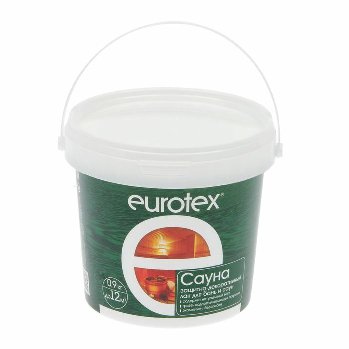 Suojaava ja koristeellinen lakka kylpyammeille ja saunoille Eurotex, 0,9 kg