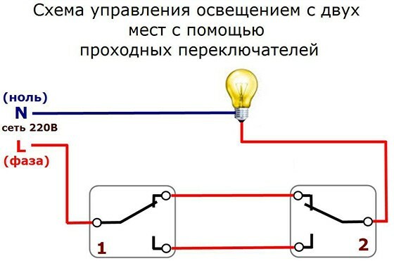 Pastaba meistrui: dviejų mygtukų jungiklio prijungimo schema įvairiais būdais