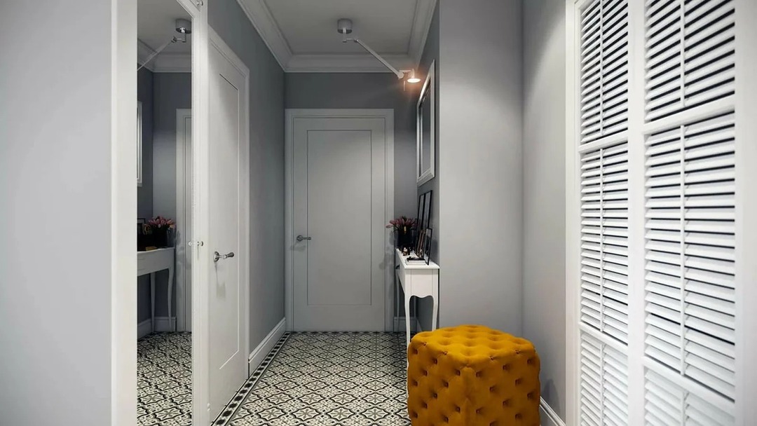 smal korridor design foto i skandinavisk stil