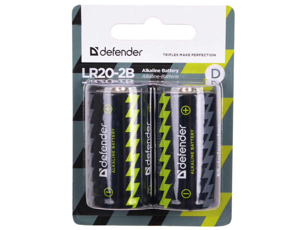 Baterijas Defender LR20-2B 2gab. 56022