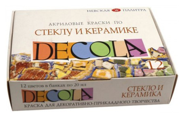 Akrila krāsas Nevskaya Palitra Decola Stikls un keramika 12 krāsās