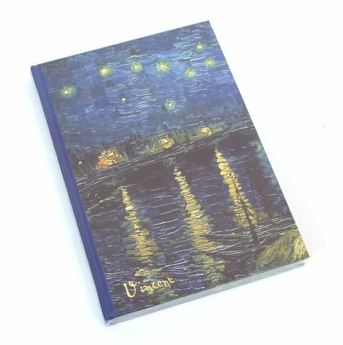 Caderno de Van Gogh Noite estrelada sobre o Ródano (borda dourada) (BZO2017-06)