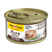 Islak köpek maması GimDog Pure Delight Tavuk, dana eti, 85 g