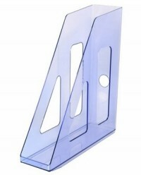 Bandeja de papel de ativo, vertical, tingida de azul