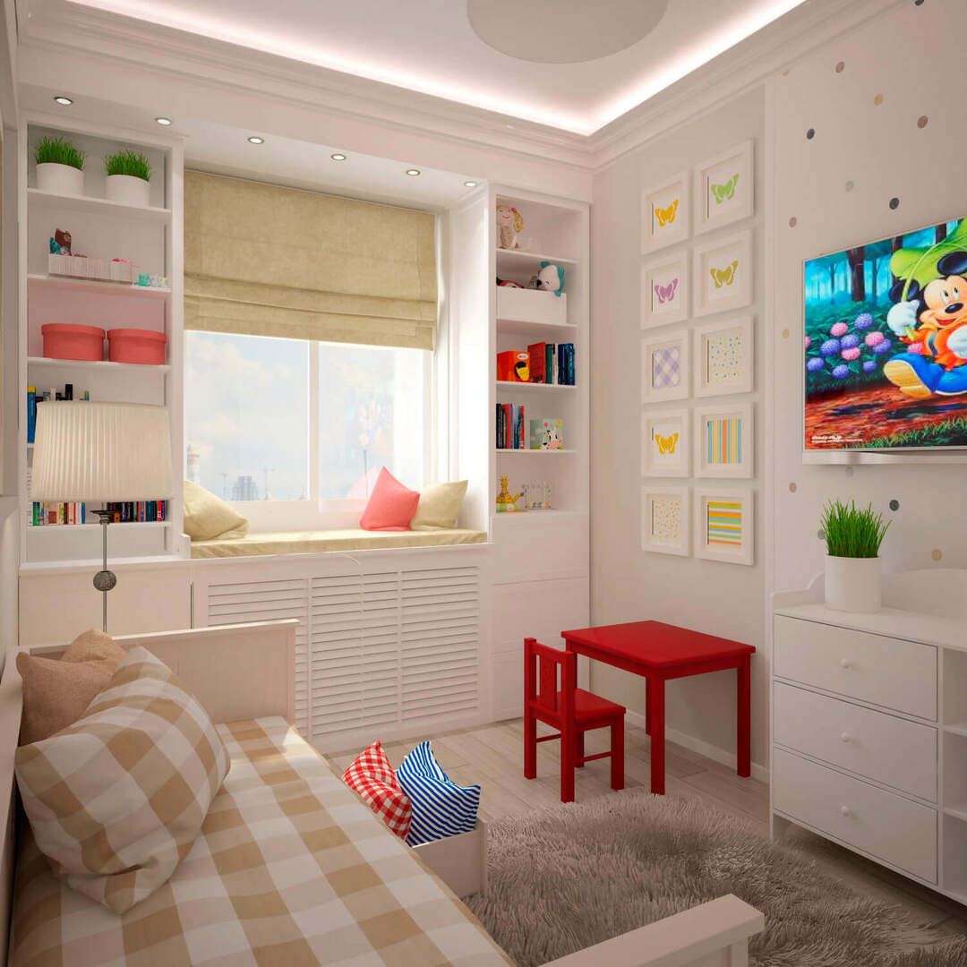 Gyermekszoba 8 nm: belsőépítészeti módszerek, tervezési példák fotói