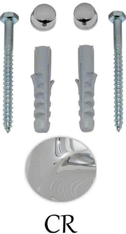 Set of vertical fasteners for toilet / bidet with caps in chrome Kerasan Retro 7603сr