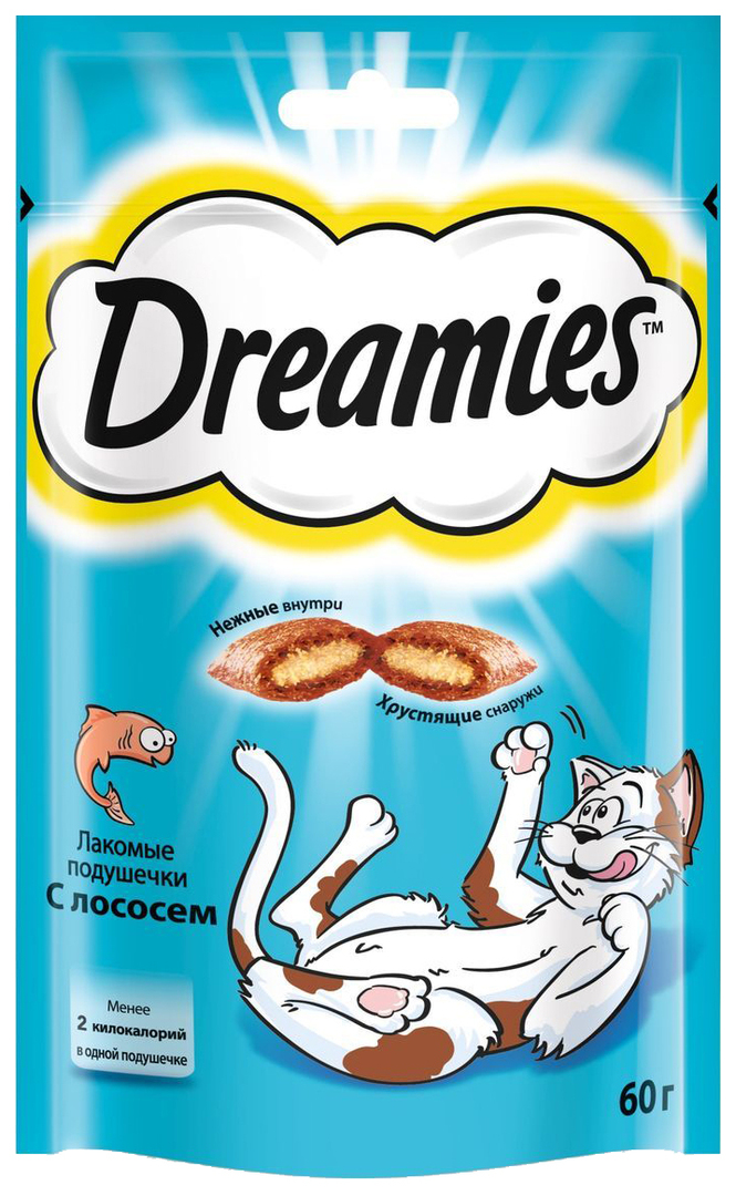 Trato para gatos Dreamies com salmão 60 g