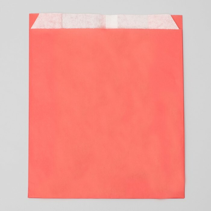 Výplňový papírový sáček, červený, dno ve tvaru V, 23,9 x 20 x 9 cm