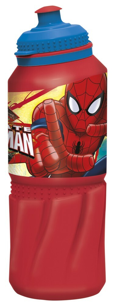 Plastic fles Stor (sport 530 ml). Spiderman Red Web, artikel 33435