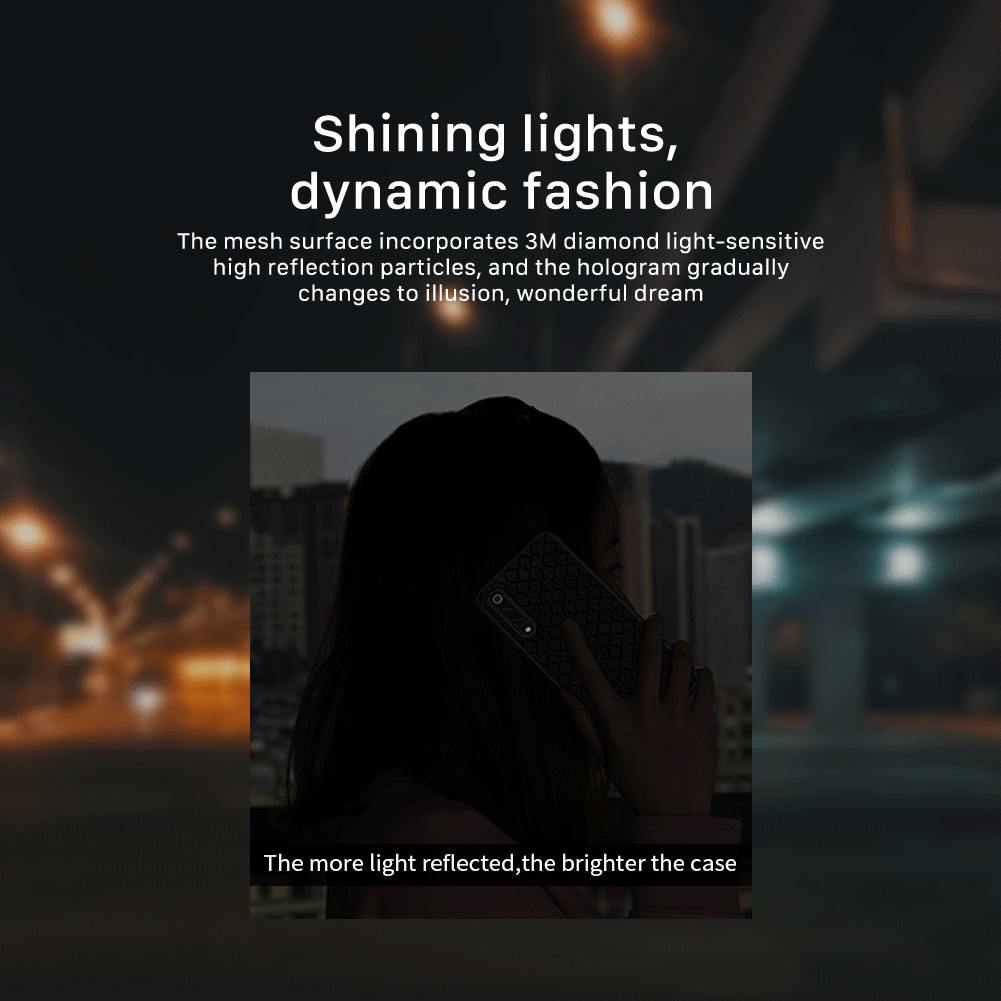  Naarmuuntumaton heijastava polyesteriverkkokotelo Xiaomi Mi9 / Mi9 -läpinäkyvälle versiolle