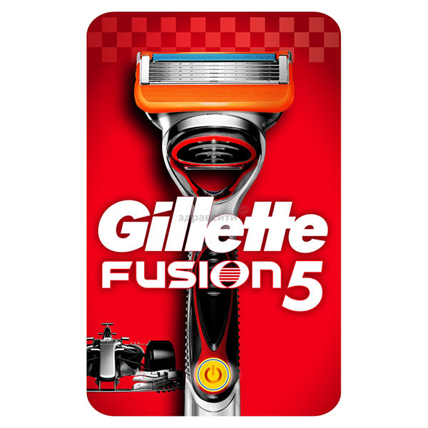 Razor Gillette (Gillette) FUSION Strøm med 1 erstatningskassett (med batteri)