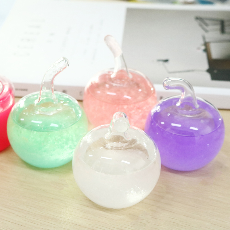 Christmas Gift Mini Apple Weather Forecast Crystal Storm Glass Bottle Home Decor Kids Baby Toy