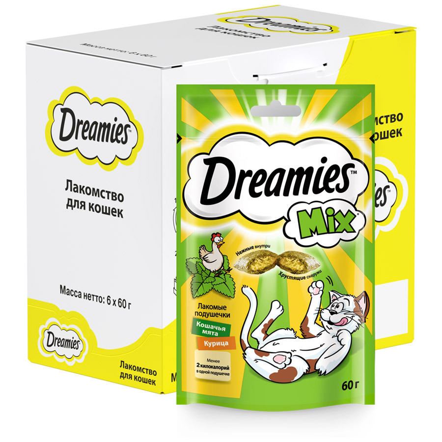 Treat for cats dreamies duck pads 60g: prices from 47 ₽ buy inexpensively in the online store