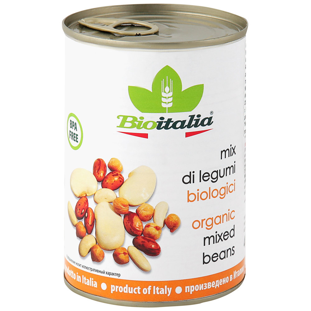 Konzervovaná směs fazolí Bioitalia 400g