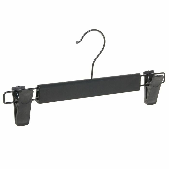 Hanger for trousers and skirts with clips 29.5x15 cm, black