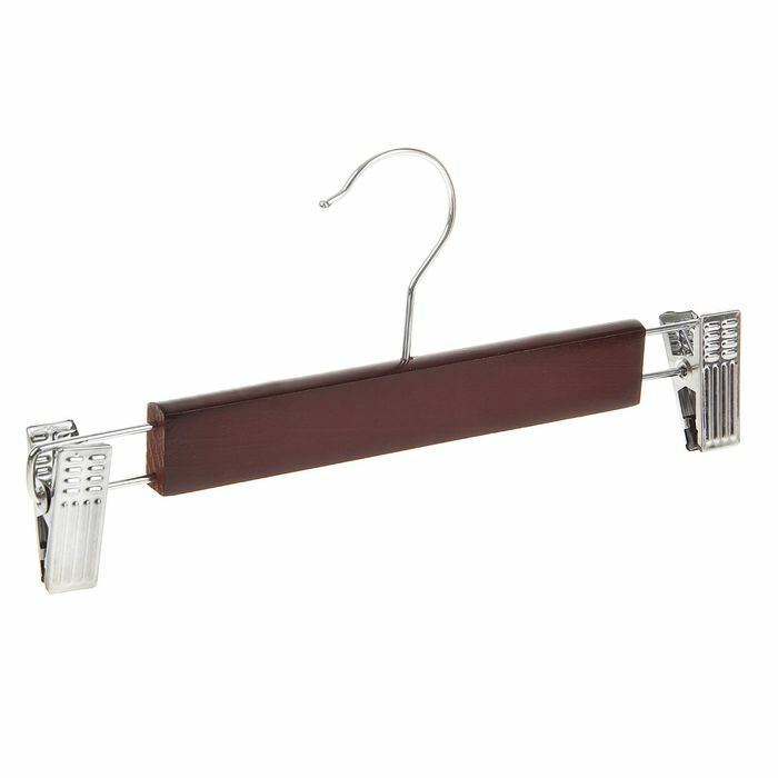 Hanger for trousers and skirts with clips 27x14.5 cm, cherry color