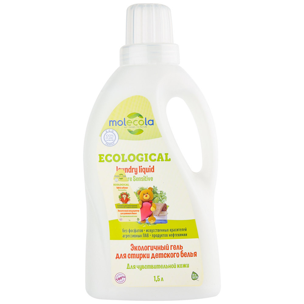 Molecola Pure Sensitive gel til vask af babytøj til følsom hud miljøvenlig 1,5L