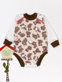 Body Provence, color: ecru, pattern: bears, finish: brown-coral, decor: lace, height 68-74 cm