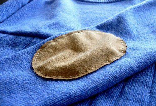 How to sew a patch manually on elbows and damaged pants or jeans
