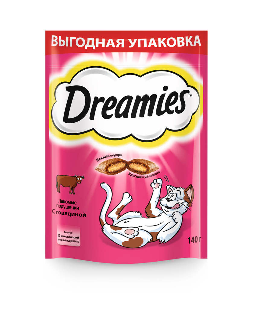 Dreamies treat for adult cats with salmon 60g: prices from 25 ₽ buy inexpensively in the online store