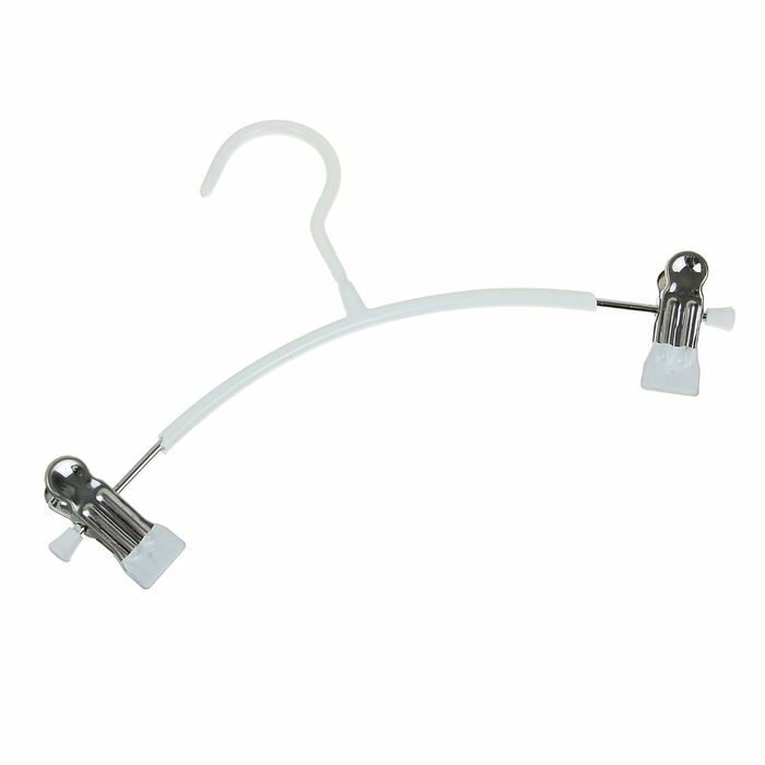 Anti-slip hanger for trousers and skirts with clips 26x25 cm, white
