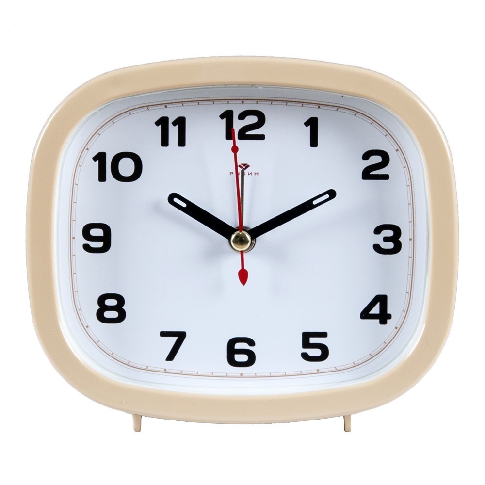 Alarm clock Rubin, Classic, 11x12cm, beige case, plastic + glass, 5004