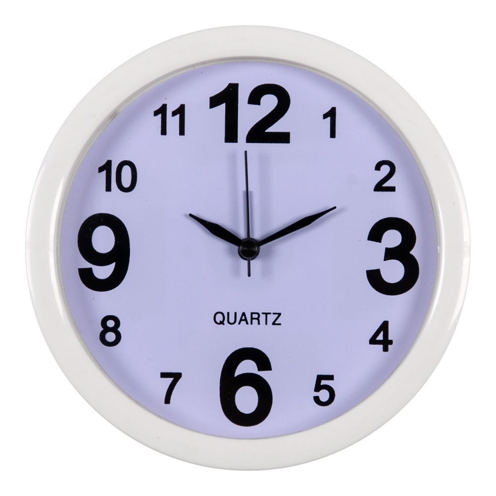 Alarm clock Rubin, Classic, d = 15cm, white case, plastic + glass, 4001