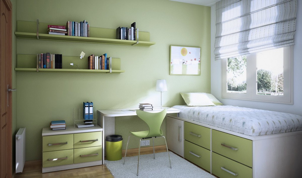 Kinderzimmer-Design in grünen Farben