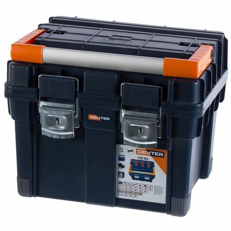 Caja de herramientas Dexter HD Compact1 450x350x350 mm, plástico, azul