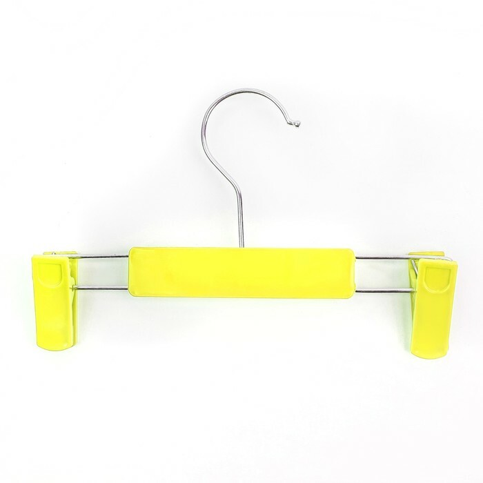 Hanger voor broeken en rokken met clips 23x13 cm, geel