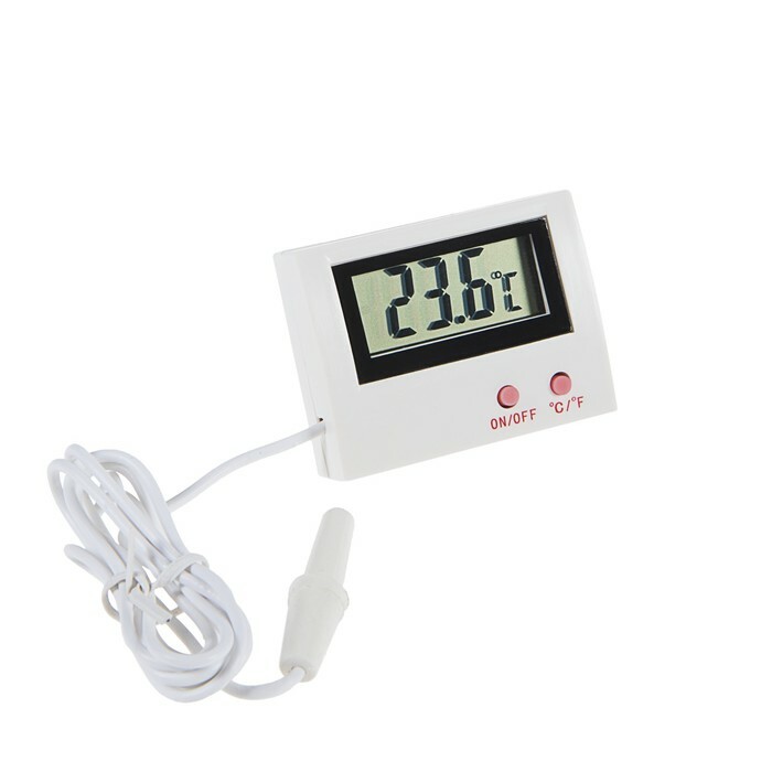 Thermomètre électronique Luazon LTR-10, avec capteur extérieur, piles, plastique