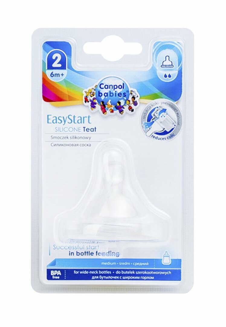 EasyStart flaskevippe med bred munn og silikon. 1 stk medium flow canpol babyer: priser fra 49 ₽ kjøp billig i nettbutikken