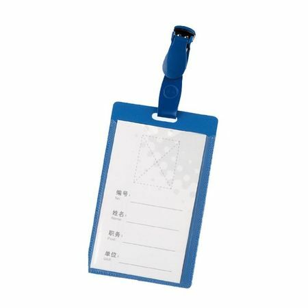 Deli E5740 badge 54x90mm horizon Clamp rotating polypropylene blue (pkg: 10pcs) 5pcs / box