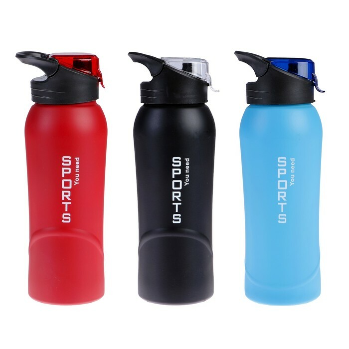 Water bottle 800 ml Sport, stainless steel, snap lid, mix, 7.5x23 cm