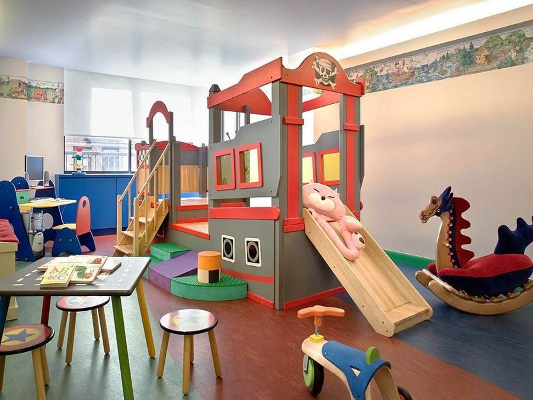 Lekrum för barn: intressanta exempel på design, interiörbilder