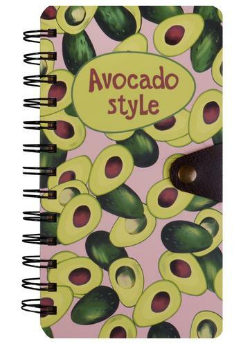 Notizbuch im Avocado-Stil auf einer Feder mit Knopf (196 Seiten)