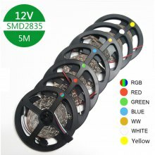 ZDM 5 M 16.4ft 300 x 2835 SMD LEDs Vanntette forskjellige farger Strip Light Ribbon Tape Roll DC12V