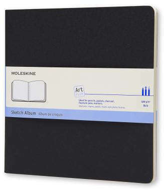 Bloc de notas Moleskin, 88L sin forro 19 * 19 cm Álbum de bocetos Cahier negro, cubierta de cartón