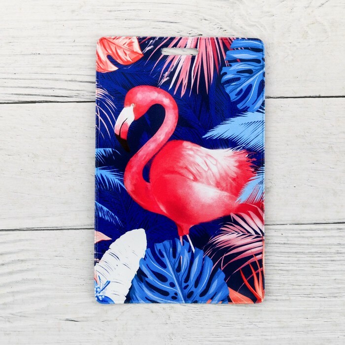 Flamingo i Tropics -märket och korthållaren, 6,8 x 10,5 cm