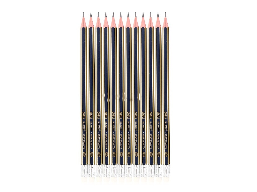 Deli svart blyant 12 stk E38037