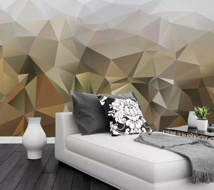 Photo wallpaper with abstraction in the interior