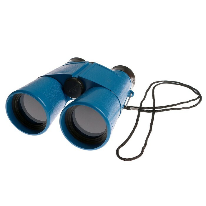 Binoculars 6x, for children, plastic, cord around the neck, mix, 11x13 cm