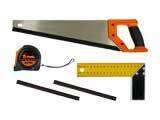 Joiner's set (2 pencils, hacksaw 450 mm, tape measure, building square), 5 items