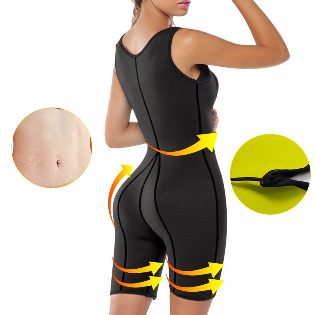 Damen Neopren Saunaanzug Ganzkörperformer Ultra Sweat Fitness Yoga Bodysuit