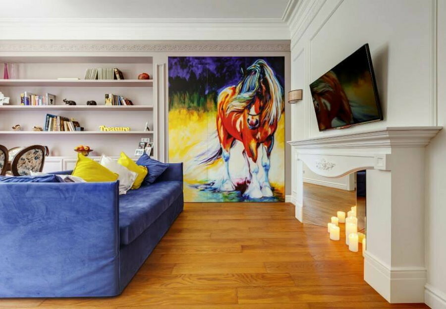 Modern painting in apartment design
