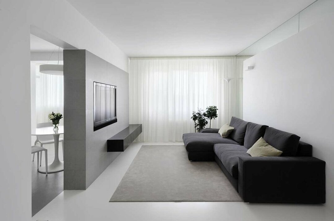 Light colors in the interior in the style of minimalism