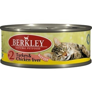 Dosenfutter Berkley Kitten Truthahn # und # Hühnerleber Nr. 2 mit Pute und Hühnerleber für Kätzchen 100g (75101)