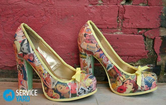 Decoupage of shoes with their own hands