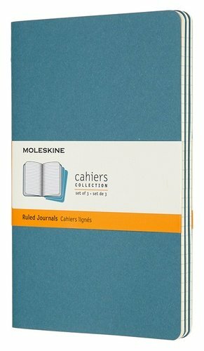 Moleskine notatbok, Moleskine CAHIER JOURNAL Stor 130х210mm omslagspapp 80 sider. linjal blå (3 stk)