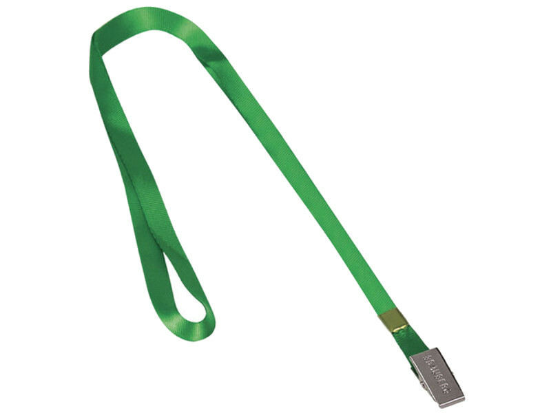 Badgeband breedte 15 mm lengte 80 cm met metalen karabijnhaak groen: prijzen vanaf 7 ₽ goedkoop kopen in de online winkel